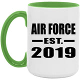 Air Force Established EST. 2019 - 15oz Accent Mug Green