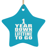 1st Anniversary 1 Year Down Lifetime To Go - Star Ornament