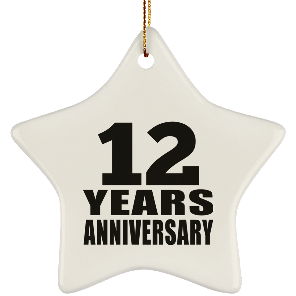 12th Anniversary 12 Years - Star Ornament