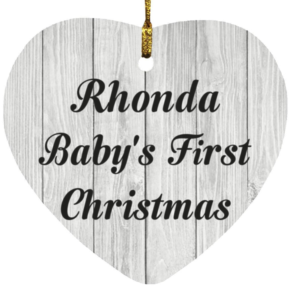 Rhonda Baby's First Christmas - Heart Ornament F
