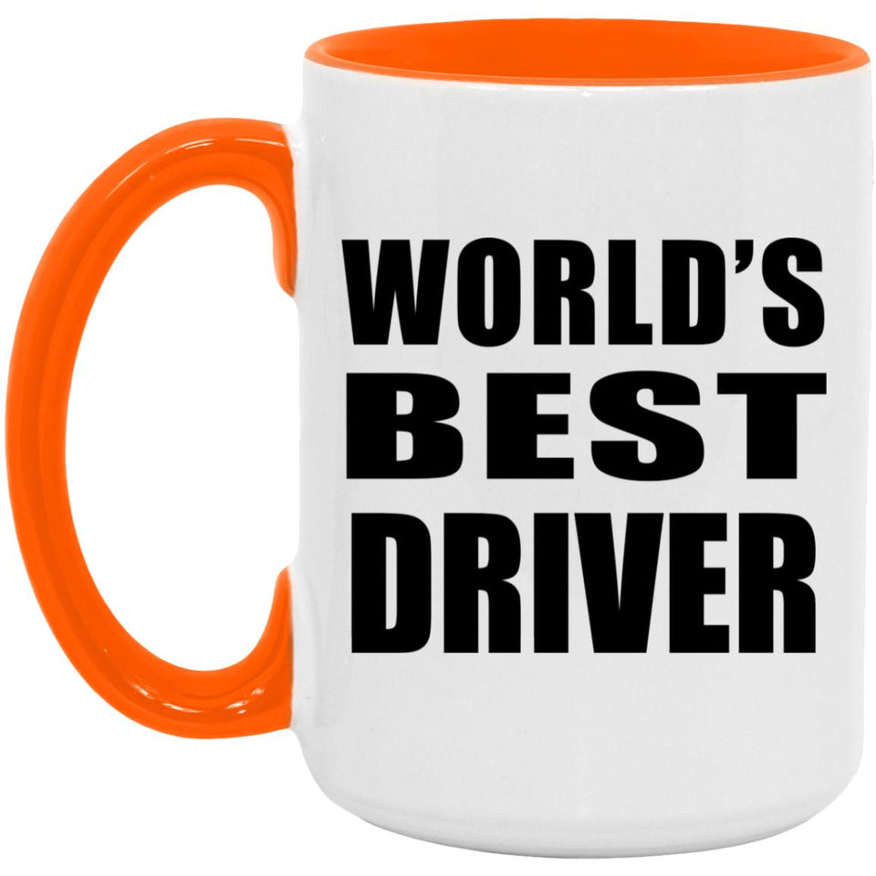 World's Best Driver - 15oz Accent Mug Orange