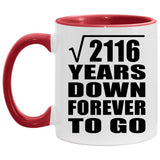46th Anniversary Square Root of 2116 Years Down Forever To Go - 11oz Accent Mug Red
