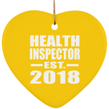Health Inspector Established EST. 2018 - Heart Ornament