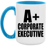 A+ Corporate Executive - 15oz Accent Mug Blue