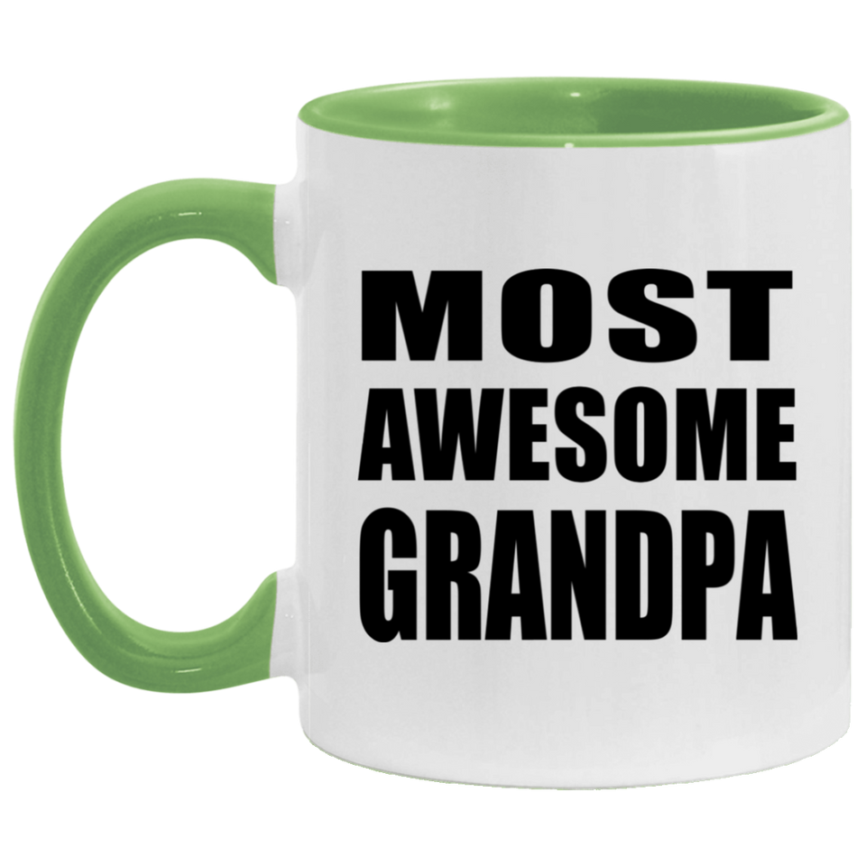 Most Awesome Grandpa - 11oz Accent Mug Green