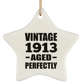 111th Birthday Vintage 1913 Aged Perfectly - Star Ornament