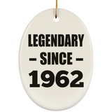 62nd Birthday Legendary Since 1962 - Oval Ornament