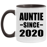 Auntie Since 2020 - 11oz Accent Mug Black
