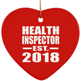 Health Inspector Established EST. 2018 - Heart Ornament
