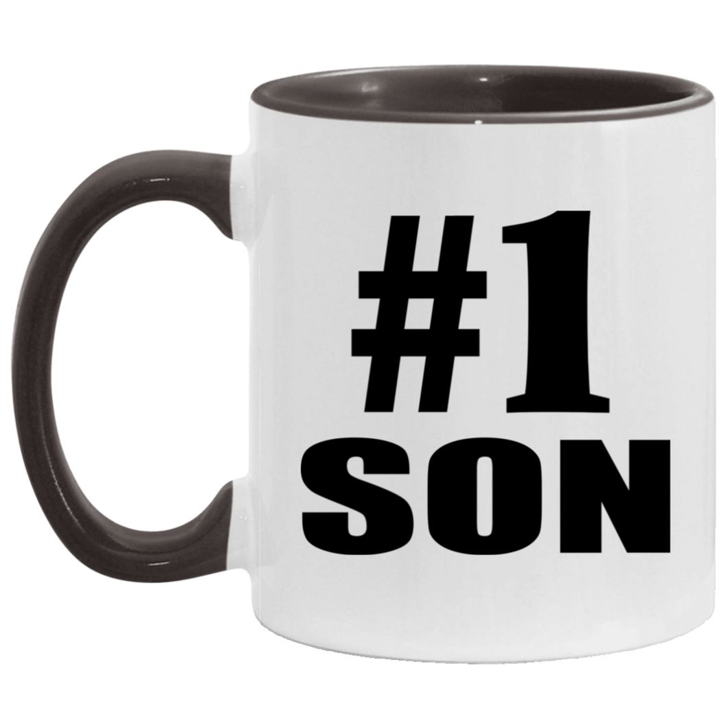 Number One #1 Son - 11oz Accent Mug Black