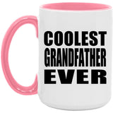 Coolest Grandfather Ever - 15oz Accent Mug Pink