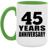 45th Anniversary 45 Years Anniversary - 15oz Accent Mug Green