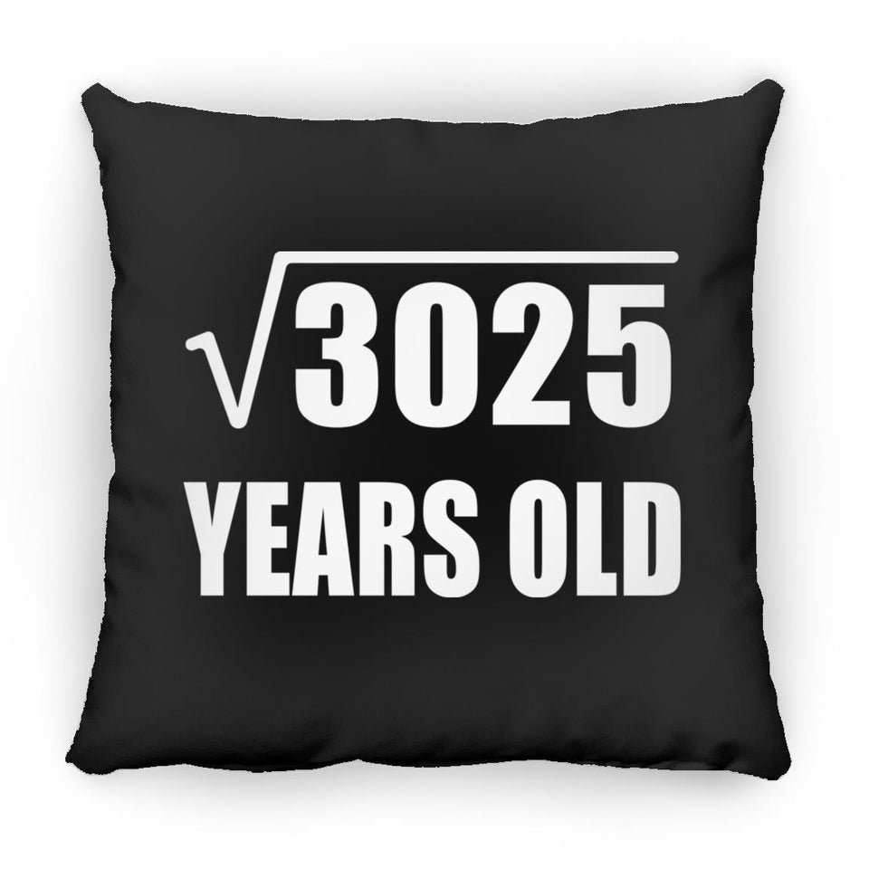 55th Birthday Square Root of 3025 Years Old - Throw Pillow Black