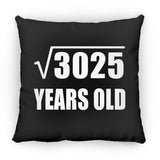 55th Birthday Square Root of 3025 Years Old - Throw Pillow Black