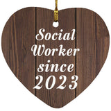 Social Worker Since 2023 - Heart Ornament D