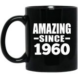 64th Birthday Amazing Since 1960 - 11 Oz Coffee Mug Black