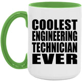 Coolest Engineering Technician Ever - 15oz Accent Mug Green