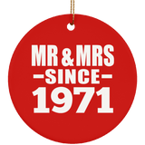 53rd Anniversary Mr & Mrs Since 1971 - Circle Ornament