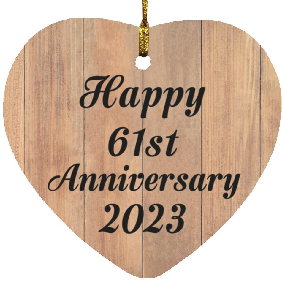 Happy 61st Anniversary 2023 - Heart Ornament C