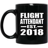 Flight Attendant Established EST. 2018 - 11 Oz Coffee Mug Black