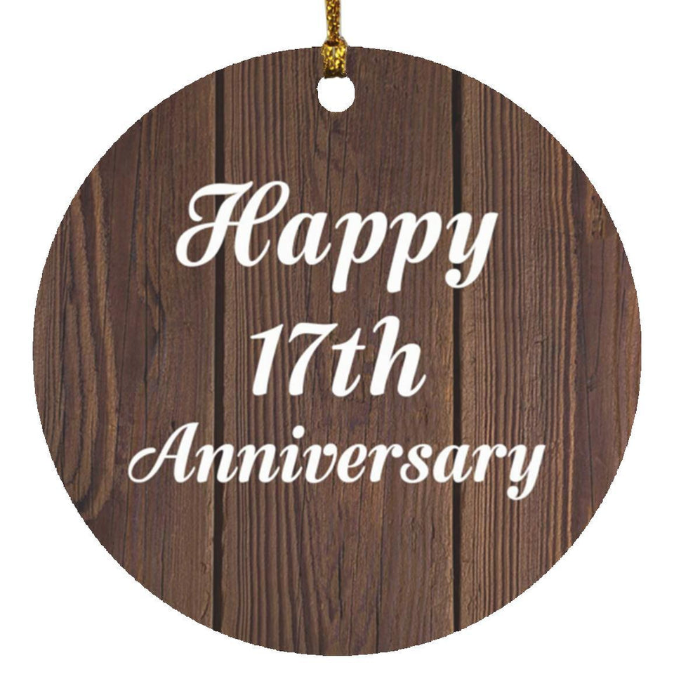 Happy 17th Anniversary - Circle Ornament D