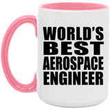 World's Best Aerospace Engineer - 15oz Accent Mug Pink