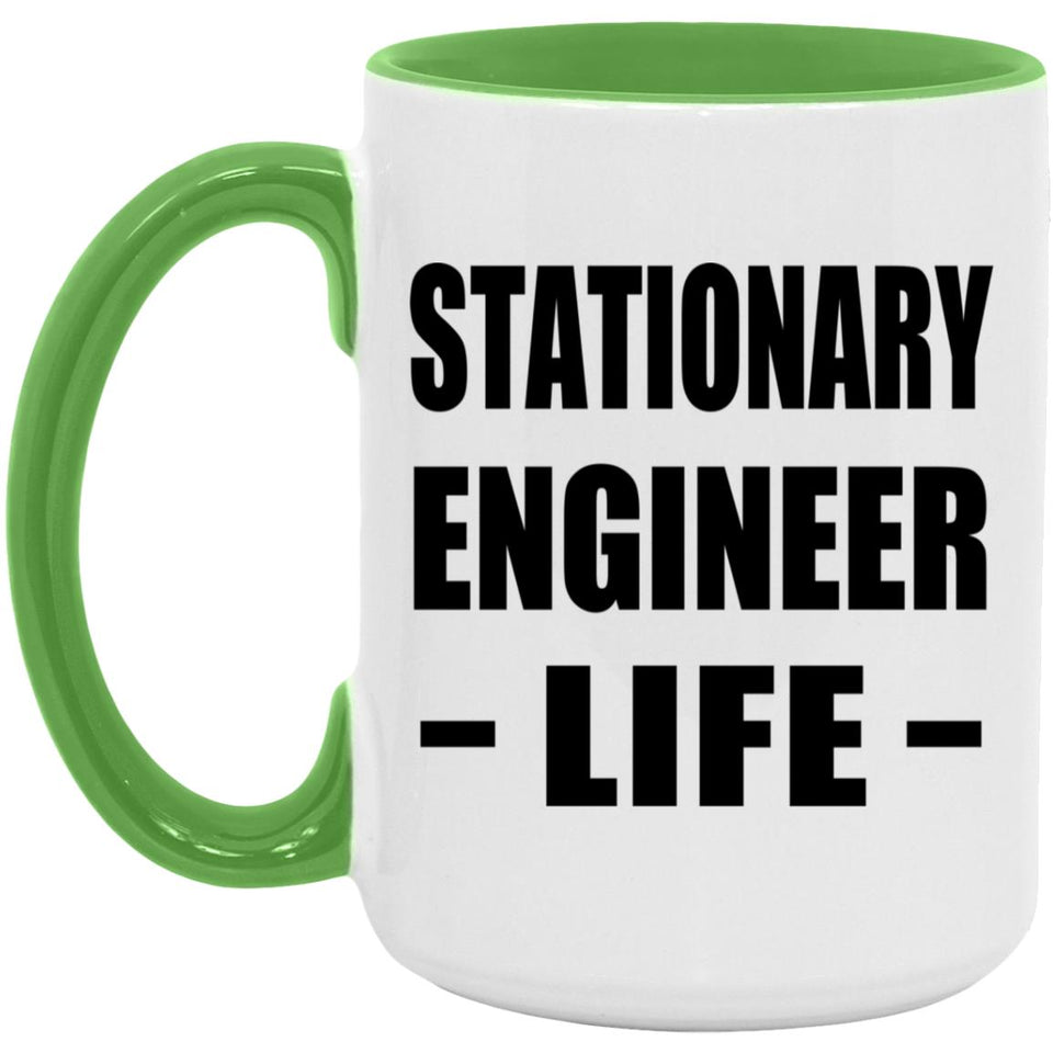 Stationary Engineer Life - 15oz Accent Mug Green