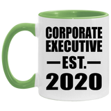 Corporate Executive Established EST. 2020 - 11oz Accent Mug Green