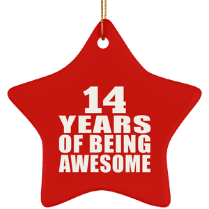 14th Birthday 14 Years Of Being Awesome - Star Ornament