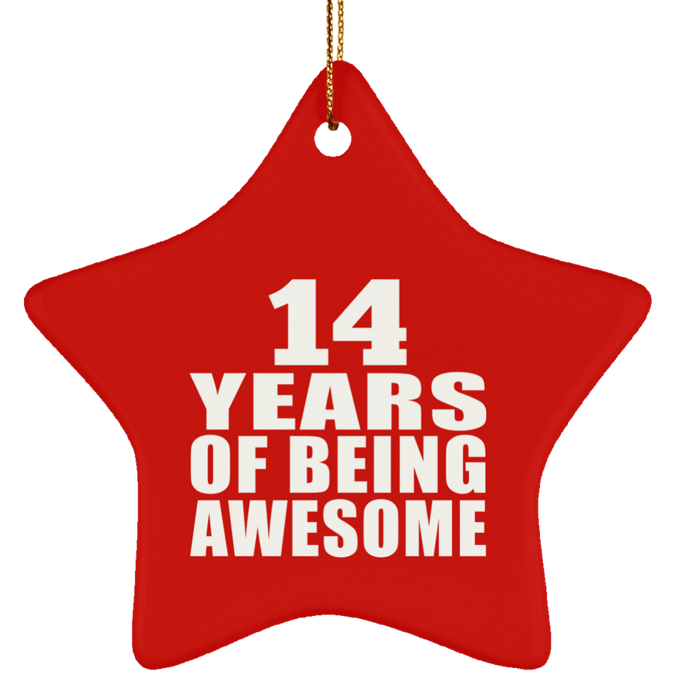 14th Birthday 14 Years Of Being Awesome - Star Ornament