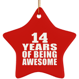 14th Birthday 14 Years Of Being Awesome - Star Ornament