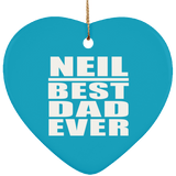 Neil Best Dad Ever - Heart Ornament