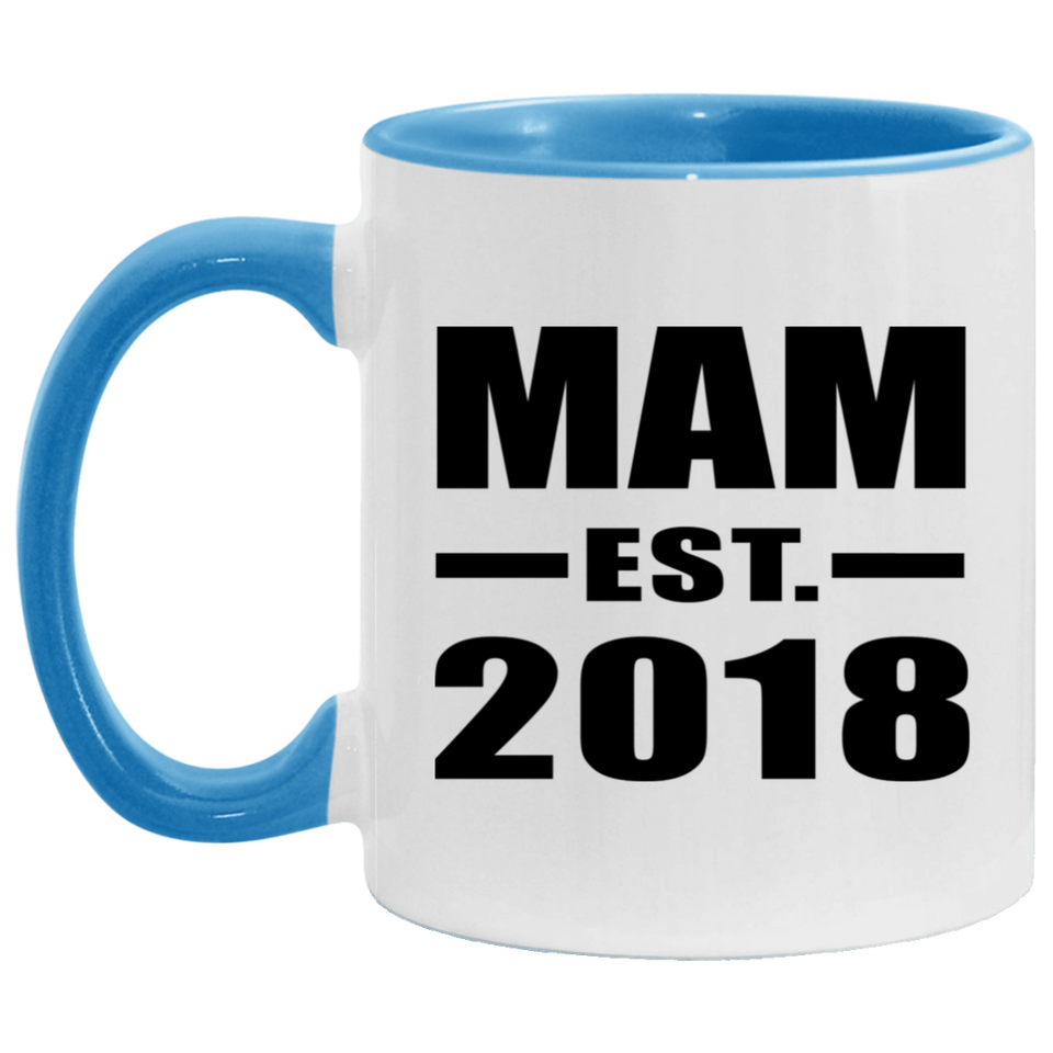 Mam Established EST. 2018 - 11oz Accent Mug Blue