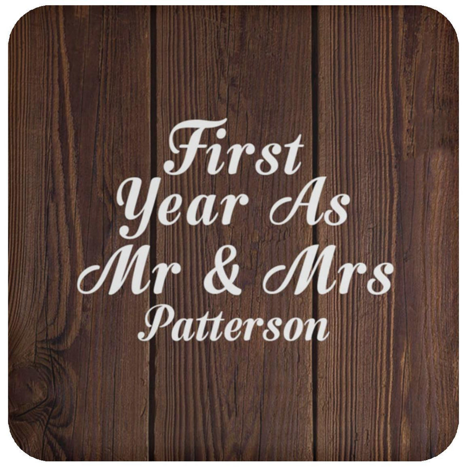 First Year As Mr & Mrs Patterson - Drink Coaster D