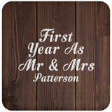 First Year As Mr & Mrs Patterson - Drink Coaster D