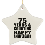 Happy 75th Anniversary 75 Years & Counting - Star Ornament