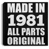 43rd Birthday Made in 1981 All Parts Original - Canvas Square