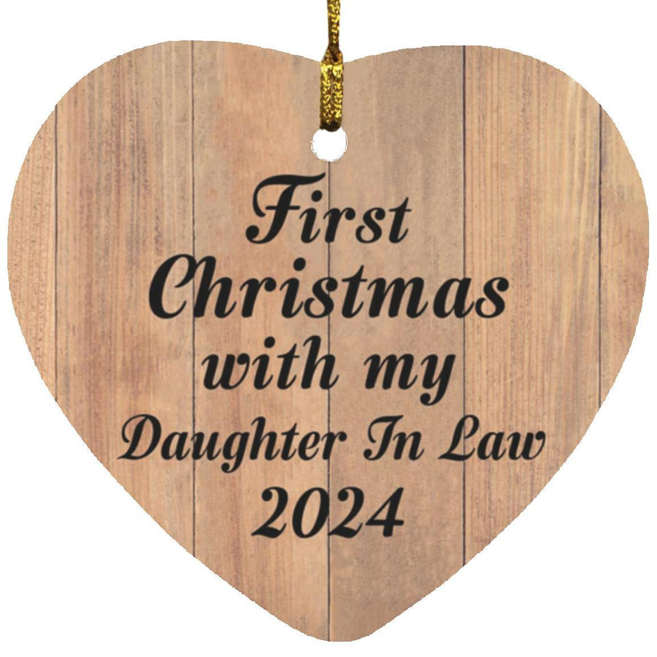First Christmas With My Daughter In Law 2024 - Heart Ornament C