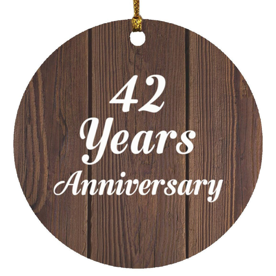 42nd Anniversary 42 Years Anniversary - Circle Ornament D