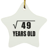 7th Birthday Square Root of 49 Years Old - Star Ornament