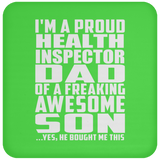 Proud Health Inspector Dad Of Awesome Son - Drink Coaster