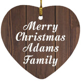Merry Christmas Adams Family - Heart Ornament D