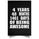 4th Birthday 4 Years 48 Months 1461 Days Of Awesome - Poster Portrait