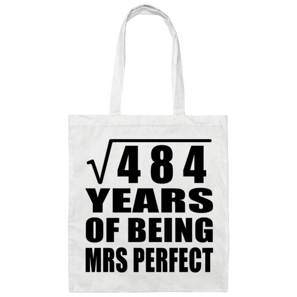 22nd Anniversary Square Root of 484 Years of Mrs Perfect - Tote Bag White