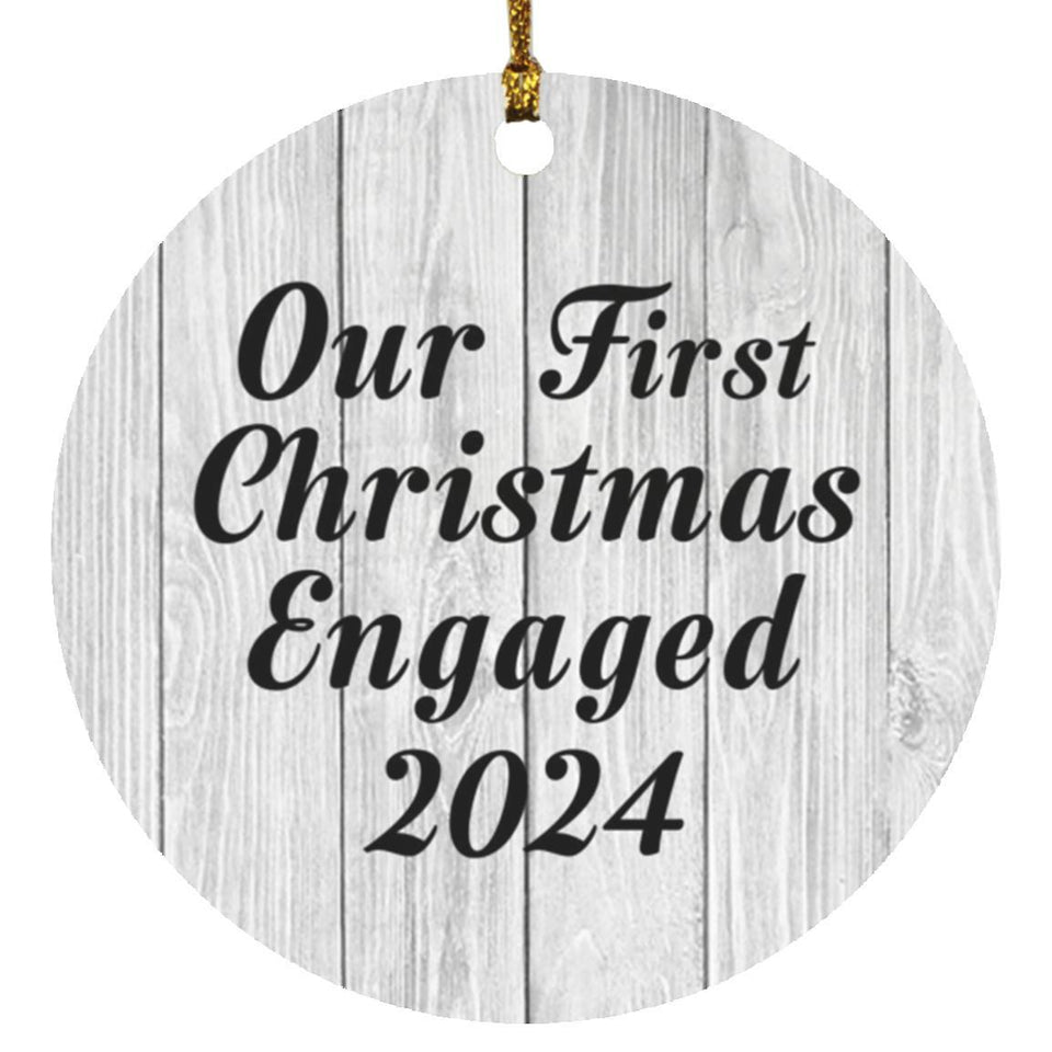 Our First Christmas Engaged 2024 - Circle Ornament F