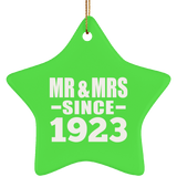101st Anniversary Mr & Mrs Since 1923 - Star Ornament