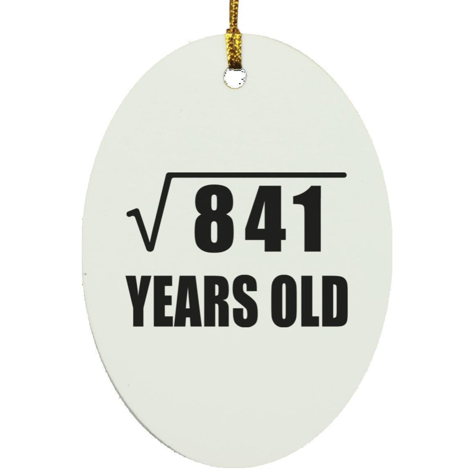 29th Birthday Square Root of 841 Years Old - Oval Ornament