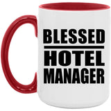 Blessed Hotel Manager - 15oz Accent Mug Red