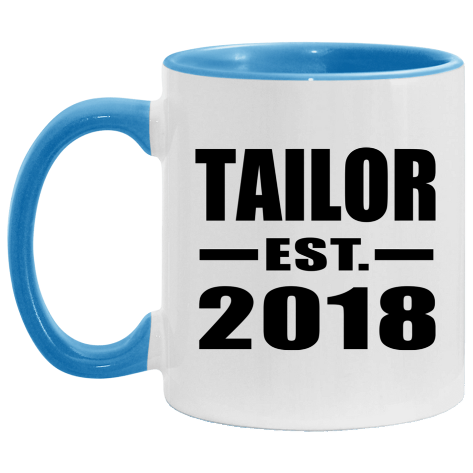 Tailor Established EST. 2018 - 11oz Accent Mug Blue