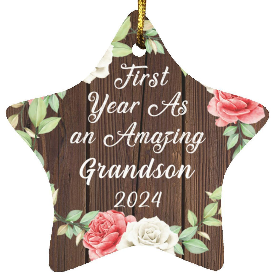 First Year As An Amazing Grandson 2024 - Star Ornament A